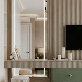 Современная роскошь. Дизайн и ремонт квартиры 111м2 ЖК Павелецкая сити в современном стиле. Спальня мамы, фото 02