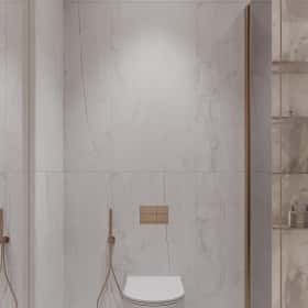 Цвета природы. Дизайн и ремонт квартиры 110м2 в ЖК Wow в современном стиле. Душевая, фото 02