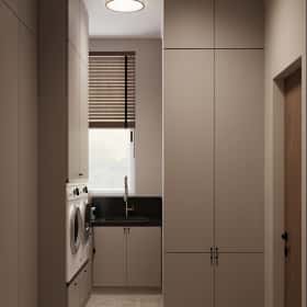 Очарование природы. Дизайн и ремонт загородного дома 116м2 в КП Британика в современном стиле. 1 этаж Постирочная, фото 02