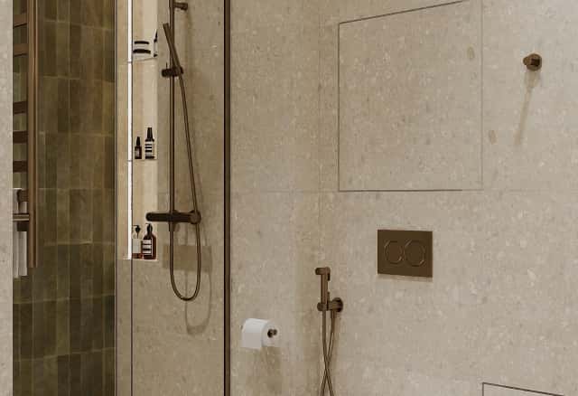 Фотографии санузлов. В ожидании чуда. Дизайн и ремонт квартиры 84м2 ЖК Shagal в современном стиле. Мастер-санузел, фото 01.