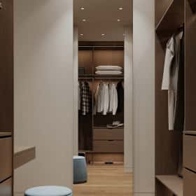 Объятия моря. Дизайн и ремонт квартиры 91м2 ЖК Событие в современном эко-стиле. Гардеробная, фото 04