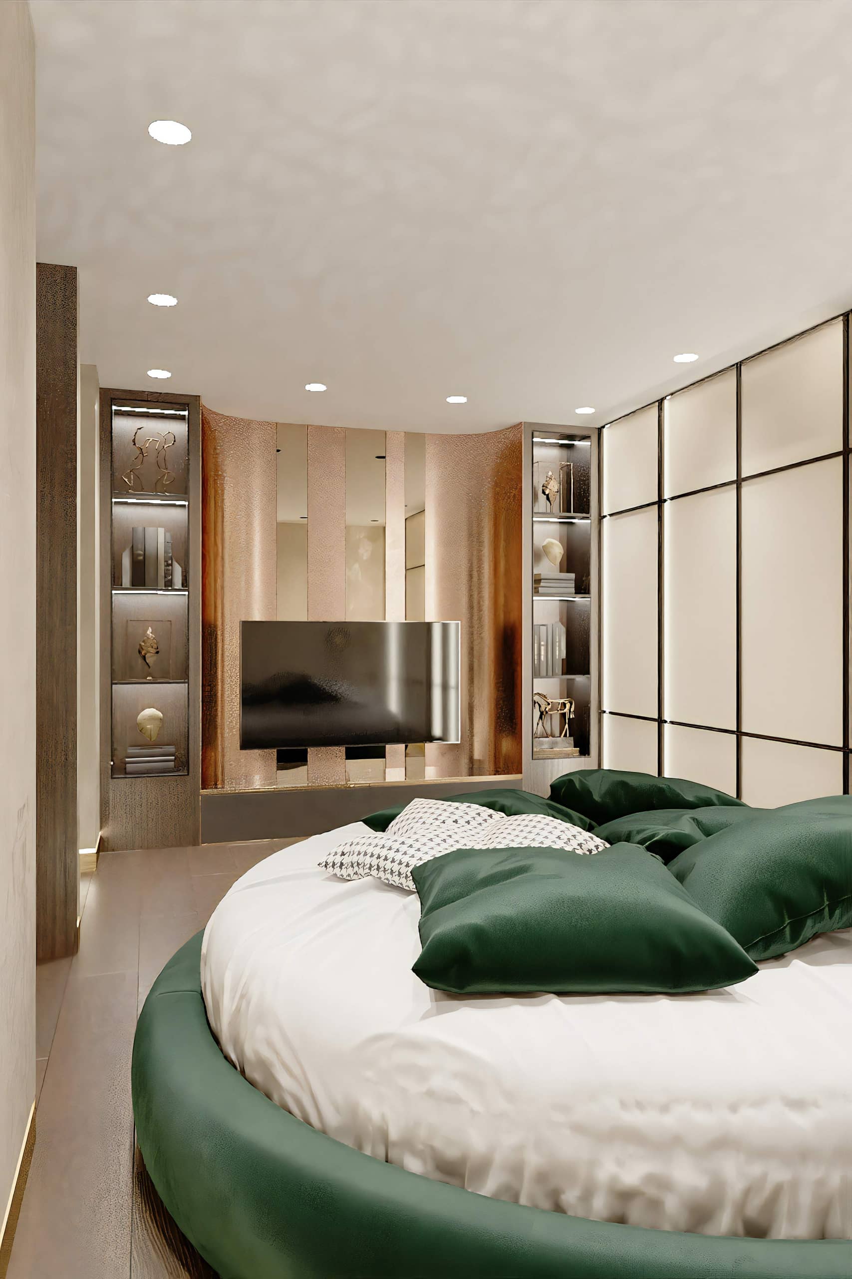 Оформление интерьера спальни в стиле ар-деко. Фото № 69759.