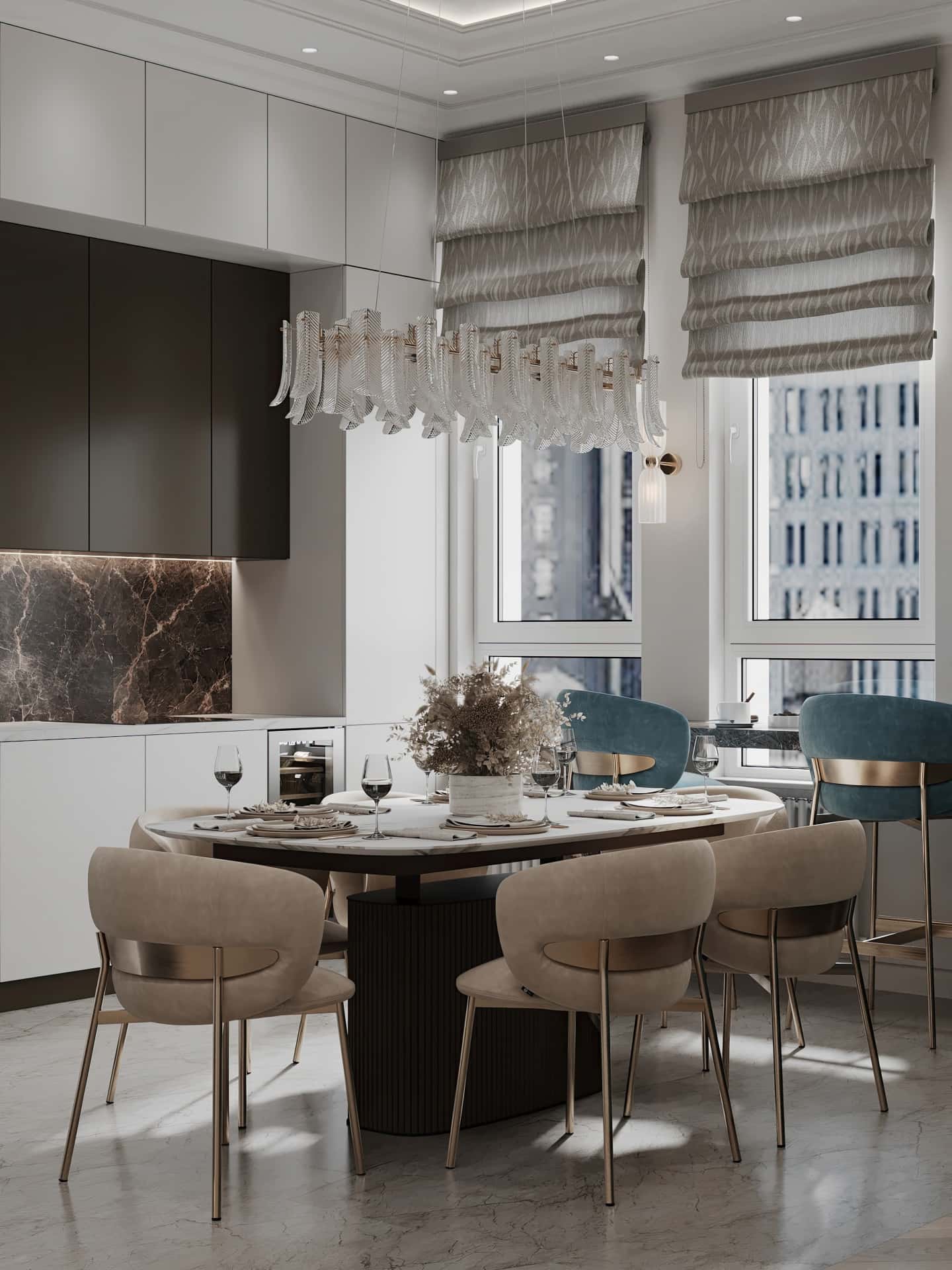 Дизайн и ремонт квартиры в ЖК Вереск — Удобство со вкусом, 88 м2. Кухня-гостиная