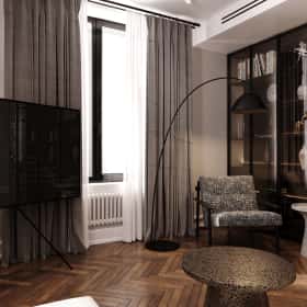 Дух Монмартра. Дизайн и ремонт квартиры 101м2 в ЖК Врубеля 4 во французской классике. Кухня-гостиная, фото 07