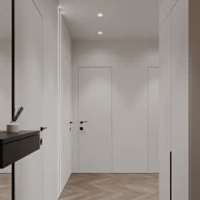 Растим чемпиона. Дизайн и ремонт квартиры 80м2 ЖК Ивантеевка 2020 в современном стиле. Прихожая и коридор, фото 01