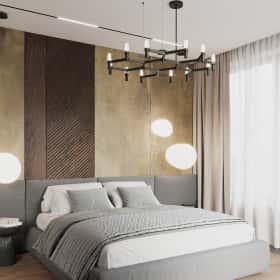 Утончённая простота. Дизайн и ремонт квартиры 123м2 ЖК Джаз в стиле современный минимализм. Мастер-спальня, фото 04