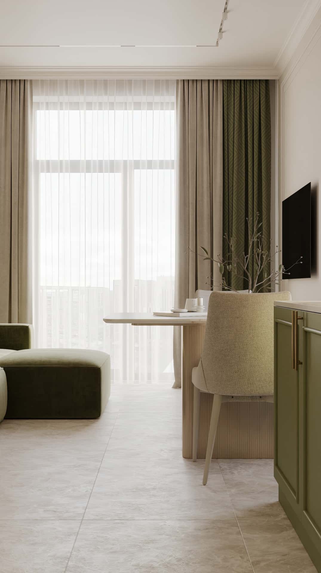 Дизайн и ремонт квартиры в ЖК Дом Достижение — Алгоритм комфорта, 64 м2. Кухня-гостиная, фото 7