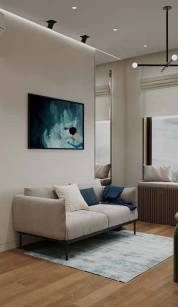 Объятия моря. Дизайн и ремонт квартиры 91м2 ЖК Событие в современном эко-стиле. Кабинет, фото 03