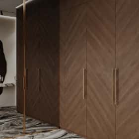 Высокие отношения. Дизайн и ремонт загородного дома 195м2 в КП Лесная поляна в современном стиле. 1 этаж Прихожая, фото 03