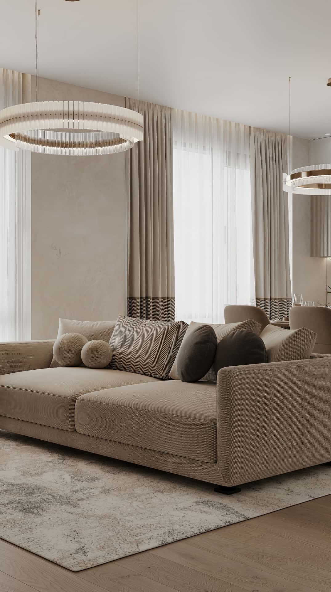 Дизайн и ремонт квартиры в ЖК Филисити — Пространство мечты, 71 м2. Кухня-гостиная, фото 4