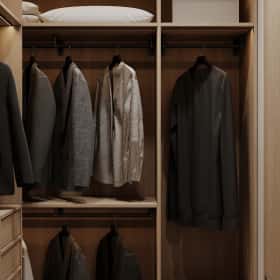 Пространство мечты. Дизайн и ремонт квартиры 71м2 ЖК Филисити в неоклассике. Гардеробная, фото 02