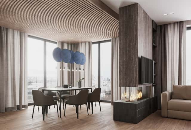 Фотографии помещений в стиле минимализм. Утончённая простота. Дизайн и ремонт квартиры 123м2 ЖК Джаз в стиле современный минимализм. Столовая, фото 01.