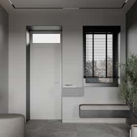 Изысканный монохром. Дизайн и ремонт таунхауса 164м2 в КП Бристоль в неоклассическом стиле. 1 этаж Прихожая