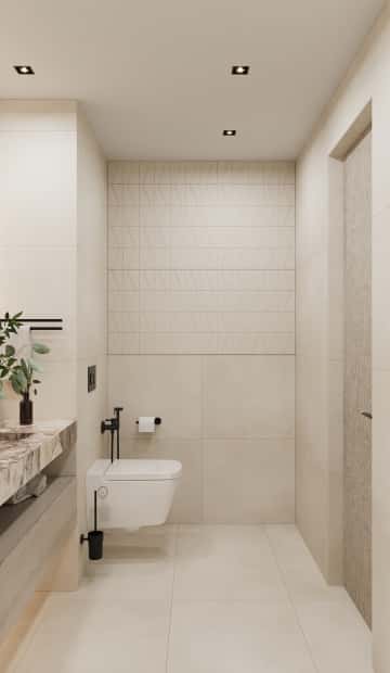 Утончённая простота. Дизайн и ремонт квартиры 123м2 ЖК Джаз в стиле современный минимализм. Санузел 1, фото 02