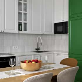 Дары осени на столе в кухне-гостиной