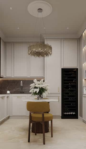 Классика с сердцем. Дизайн и ремонт квартиры 65м2 в ЖК Режиссёр в неоклассическом стиле. Кухня, фото 02