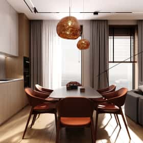 Элегантный оазис. Дизайн и ремонт квартиры 115м2 ЖК Eniteo в современном стиле с элементами экостиля. Кухня-гостиная, фото 01