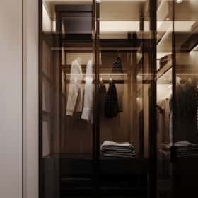 Цвета природы. Дизайн и ремонт квартиры 110м2 в ЖК Wow в современном стиле. Гардеробная, фото 01