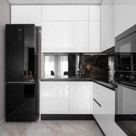 Деликатная классика. Дизайн и ремонт квартиры 65м2 в ЖК Кронштадтский 9 в современном классическом стиле. Кухня-гостиная, фото 04