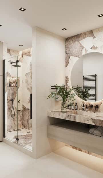 Утончённая простота. Дизайн и ремонт квартиры 123м2 ЖК Джаз в стиле современный минимализм. Санузел 1, фото 03