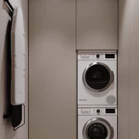 Цвета природы. Дизайн и ремонт квартиры 110м2 в ЖК Wow в современном стиле. Постирочная