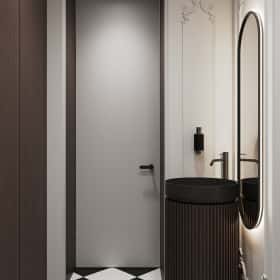 Новелла на французском. Дизайн и ремонт квартиры 67м2 в ЖК Зиларт в современном стиле с элементами французской классики. Гостевой санузел, фото 02