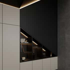 Изысканный монохром. Дизайн и ремонт таунхауса 164м2 в КП Бристоль в неоклассическом стиле. 1 этаж Санузел, фото 02