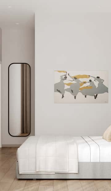 Стиль как инвестиция. Дизайн и ремонт квартиры 60м2 ЖК AFI Park Воронцовский в современном стиле. Мастер-спальня с гардеробной, фото 01