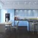 Кухня кремового цвета со стеклянными дверцами. Дизайн и ремонт кухонь в разных стилях. Фото 010