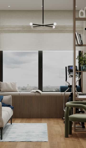 Объятия моря. Дизайн и ремонт квартиры 91м2 ЖК Событие в современном эко-стиле. Кабинет