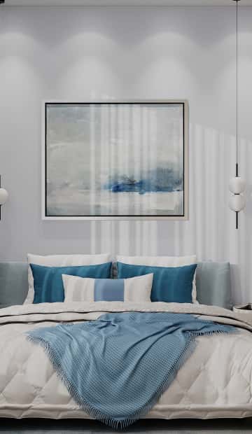 Объятия моря. Дизайн и ремонт квартиры 91м2 ЖК Событие в современном эко-стиле. Спальня