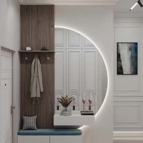 Удобство со вкусом. Дизайн и ремонт квартиры 88м2 ЖК Вереск в современной классике. Прихожая и коридор