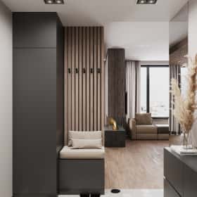 Утончённая простота. Дизайн и ремонт квартиры 123м2 ЖК Джаз в стиле современный минимализм. Прихожая, фото 01