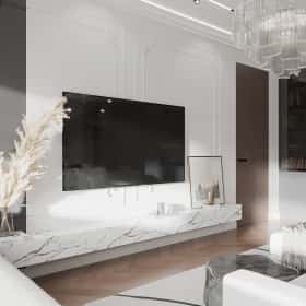 Новелла на французском. Дизайн и ремонт квартиры 67м2 в ЖК Зиларт в современном стиле с элементами французской классики. Кухня-гостиная, фото 06