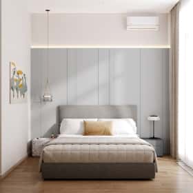 Стиль как инвестиция. Дизайн и ремонт квартиры 60м2 ЖК AFI Park Воронцовский в современном стиле. Мастер-спальня с гардеробной