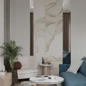 Удобство со вкусом. Дизайн и ремонт квартиры 88м2 ЖК Вереск в современной классике. Кухня-гостиная, фото 06