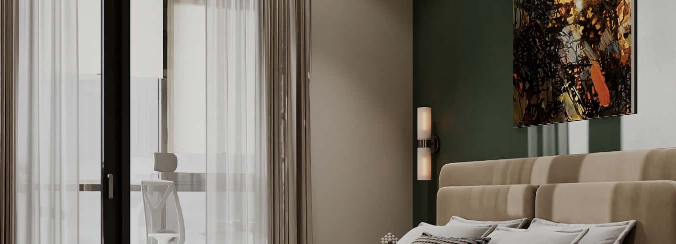 Фотографии спален. В ожидании чуда. Дизайн и ремонт квартиры 84м2 ЖК Shagal в современном стиле. Мастер-спальня, фото 03.