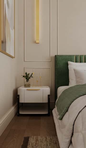 Современная роскошь. Дизайн и ремонт квартиры 111м2 ЖК Павелецкая сити в современном стиле. Спальня папы, фото 01