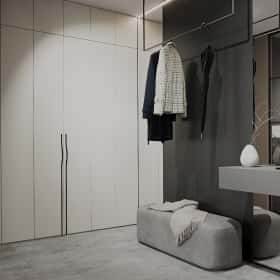 Чёрно-белая магия. Дизайн и ремонт квартиры 101м2 в ЖК Шуваловский Prima в современном стиле. Прихожая и коридор, фото 03