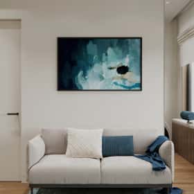 Объятия моря. Дизайн и ремонт квартиры 91м2 ЖК Событие в современном эко-стиле. Кабинет, фото 01