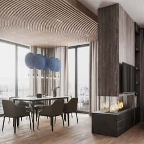 Фотографии помещений в стиле минимализм. Утончённая простота. Дизайн и ремонт квартиры 123м2 ЖК Джаз в стиле современный минимализм. Столовая, фото 01.