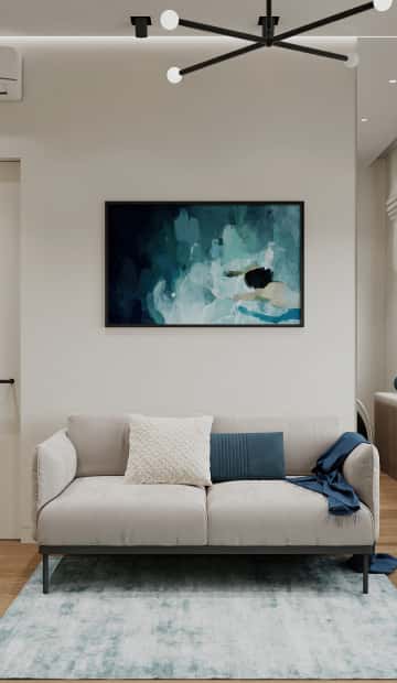 Объятия моря. Дизайн и ремонт квартиры 91м2 ЖК Событие в современном эко-стиле. Кабинет, фото 01