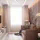 Стена у кровати с маленькими зеркалами вставленными в узор. Дизайн и ремонт квартиры в ЖК «Пресненский вал, 14» — Летнее настроение. Фото 032