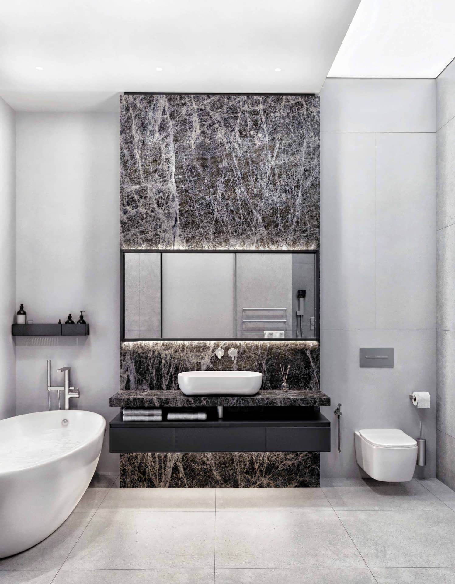 Дизайн ванной комнаты под мрамор: выбор стиля, варианты отделки, оригинальные фото примеры