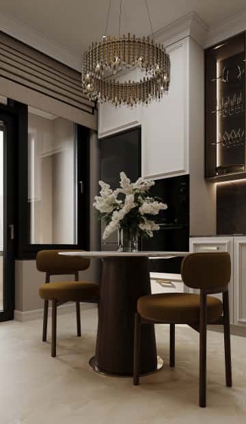 Классика с сердцем. Дизайн и ремонт квартиры 65м2 в ЖК Режиссёр в неоклассическом стиле. Кухня, фото 04