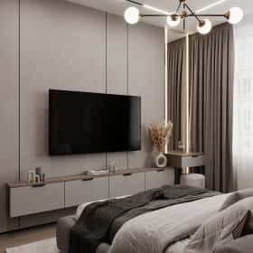 Ода современности. Дизайн и ремонт квартиры 63м2 ЖК Рассказово в современном стиле. Спальня, фото 04