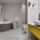 Белая мозаика на полу в ванной. Дизайн и ремонт квартиры в ЖК «Дубровская Слобода»  — Возвращение к простоте. Фото 031