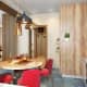 Плитка цвета тоффи в ванной комнате современного стиля. Классика интерьера контемпорари в жизни. Фото 017