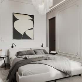 Фотографии помещений в стиле французская классика. Новелла на французском. Дизайн и ремонт квартиры 67м2 в ЖК Зиларт в современном стиле с элементами французской классики. Спальня.