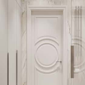 Фотографии санузлов. Диалог поколений. Дизайн и ремонт квартиры 93м2 ЖК Хэдлайнер в неоклассике. Санузел, фото 01.